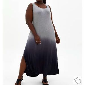 Torrid Black Ombré Side Slit Super Soft Maxi Dress